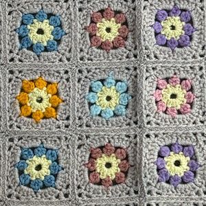 Vintage hand Crochet Granny Square -  Afghan, Throw, Blanket
